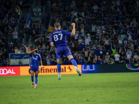 Marco Pasalic celebrates his goal in the 56th minute. PHOTO/MARIO CASAMALHUAPA