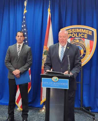 Kissimmee City Manager Mike Steigerwald introduced Orange County Sheriff's Office Maj. Robert Anzueto as interim police chief Oct. 24, 2024. He investigated internal processes that were concerns raised by State Attorney Office ahead of the city hiring its new chief. FILE PHOTO