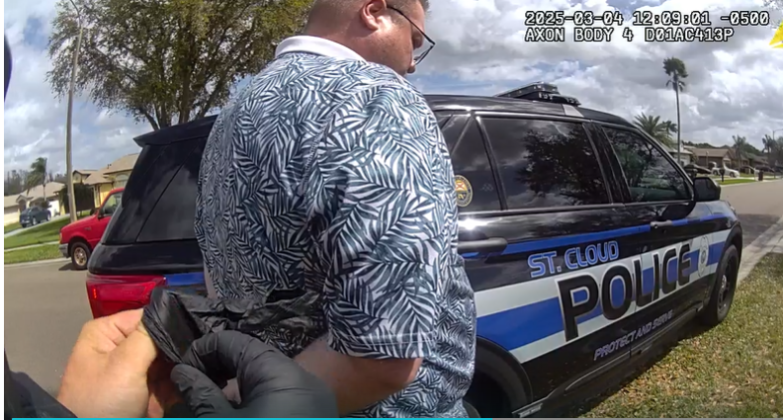 Lee is taken into custody by St. Cloud Police on Tuesday. PHOTO/ST. CLOUD POLICE