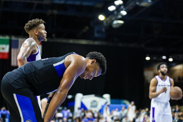 The grimace tells the story: Myron Gardner reacts to the end of the Osceola Magic's 118-110 loss to the Stockton Kings in the NBA G League Finals deciding Game 3. PHOTO/TAYLOR MCFEE