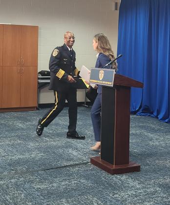 New Kissimmee Police Chief Charles Broadway is introduced to the media Tuesday. PHOTO/KEN JACKSON