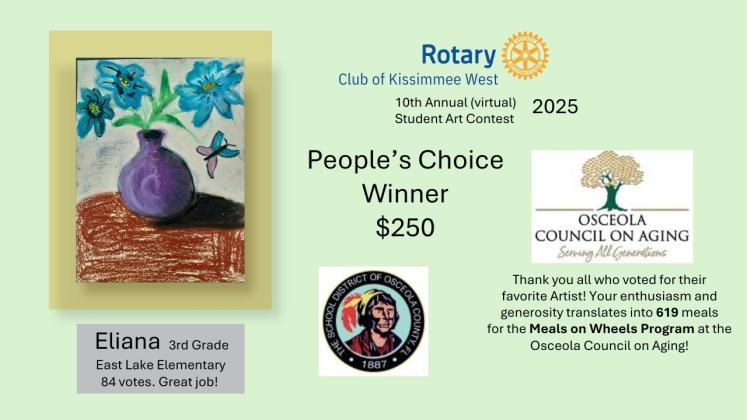 The Rotary Club of Kissimmee West's People's Choice winners. (Photo/Rotary Club West Kissimmee)