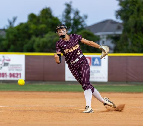 St. Cloud pitcher Addison Felblinger, pictured in the district championship victory, struck out seven in Thursday's regional quarterfinal playoff game against Boone. PHOTO/TAYLOR MCFEE