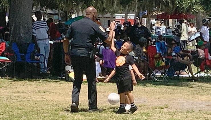 Even new Kissimmee Police Chief Chuck Broadway got in on the act. Caribbean Fusion photos by Angelique Priore