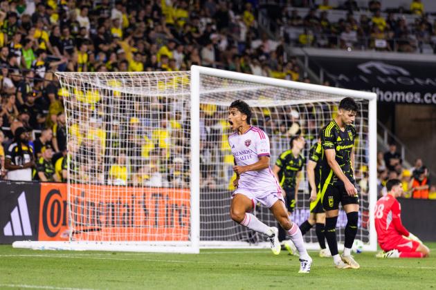 Ramiro Enrique scored twice on feeds from Ivan Angulo in the second half in Orlando City's comeback 3-1 in Columbus late Friday night. (Photo/Mark Thor Orlando City Staff Photographer)