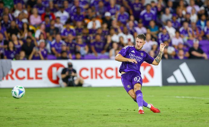 Marco Pašalić put the finishing touch on Orlando City's 4-1 rout over rival Inter Miami in the 88th minute with a goal. (Photo/Taylor McFee)