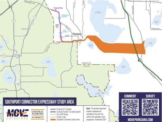 The last opportunity to view the Southport Connector Expressway Study Public Hearing is on Thursday, Sept. 18 from 5:30-7:30 p.m. at the Poinciana Community Center. (Graphic/Polk Transportation Planning Organization)