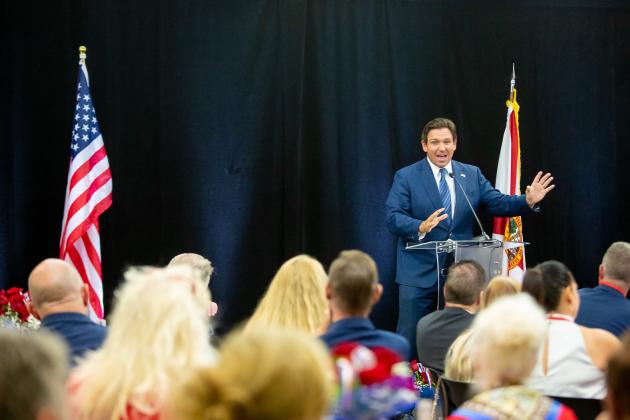 Florida Gov. Ron DeSantis had a captive audience Sunday at the Osceola Council on Aging. (Photo/Cannon Fire Photo)