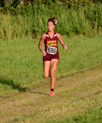 Decorated St. Cloud High track athlete Kyla Perez won her first OBC cross country individual title Wednesday in a time of 20:03.70. (Photo/Donald Lamb)