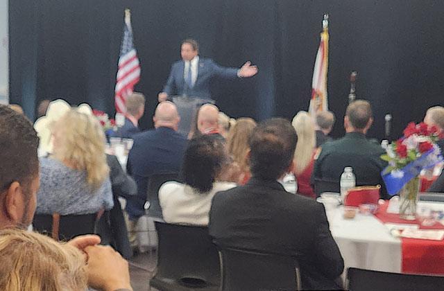 Florida Gov. Ron DeSantis had a captive audience Sunday at the Osceola Council on Aging. (Photo/Ken Jackson)