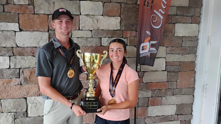 Ethan Parish and Abigail Murphy, 2025 OBC Golf Individual Champions. (Photo/J. Daniel Pearson)