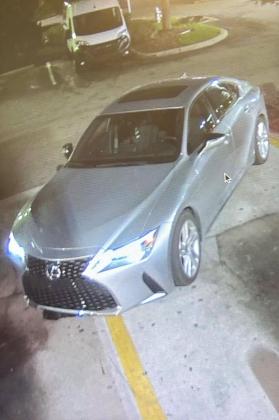 The at-large driver may have been traveling in this silver Lexus sedan when it was involved in a fatal hit-and-run crash Friday. (Photo/FHP)