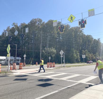 A new Pedestrian Hybrid Beacon is now in use on Orange Blossom Trail just south of Osceola Parkway to help pedestrians cross safer near Victory Charter School. (Photo/FDOT)