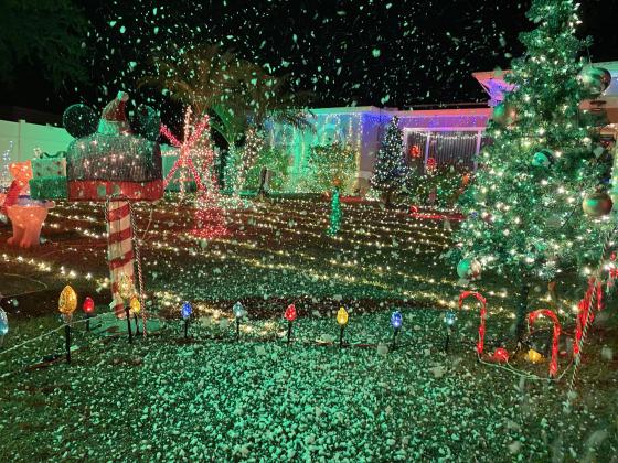 This year’s holiday plight display at 922 Dartmouth Court includes snow. Opening night for this year's display is Dec. 5 at 6 p.m. (Photo/Our Light Display Facebook)