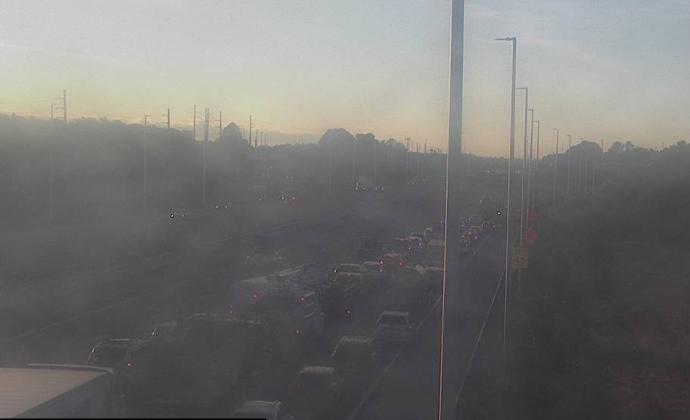 Southbound lanes of the Turnpike remained closed at Osceola Parkway, where traffic was made to exit as of 7:30 this morning. (Traffic camera/Florida's Turnpike)