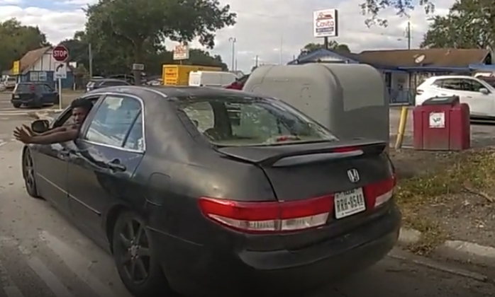 Body camera and helicopter surveillance showed how Osceola County Sheriff’s deputies detained a pair of suspects Tuesday they say carjacked a man at gunpoint earlier in the day. (Photos/Osceola County Sheriff’s Office)