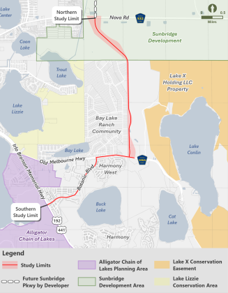 Osceola County will hold public meetings regarding the Project Development and Environment (PD&amp;E) Study for the extension of Sunbridge Parkway on Feb. 3-4. (Graphic/Osceola County)