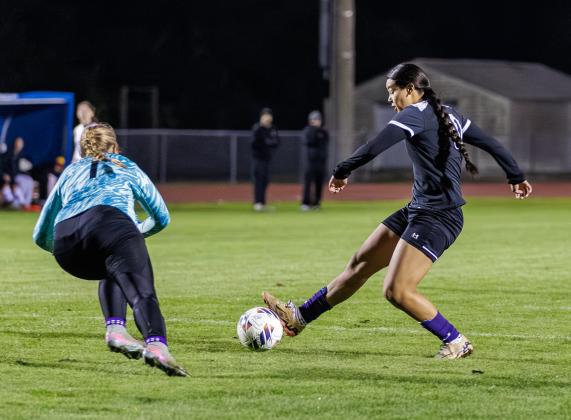 Harmony goalkeeper Faith Hyzer (left) did what she could to keep Celebration off the scoring sheet Tuesday. (Photo/Taylor McFee)