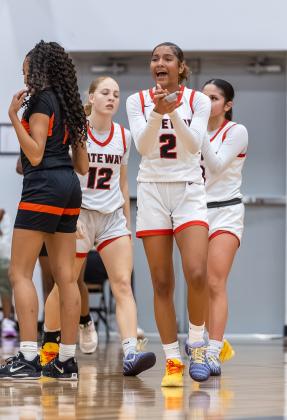 We got next: Gateway's Ashlynn Day, who led all scorers with 22, celebrates the win that sends the Panthers to next week's regional final. (Photo/Taylor McFee)