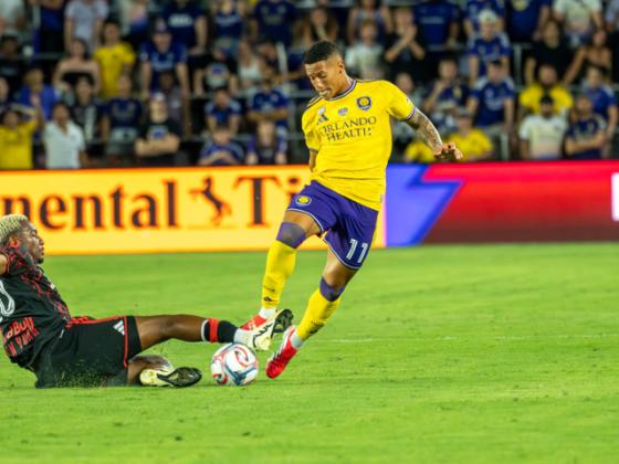 Newcomer Tiago Souza scored in stoppage time Saturday, but it wasn't enough to pull Orlando City to level with the New York Red Bulls. (Photo/Mario Casamalhuapa)