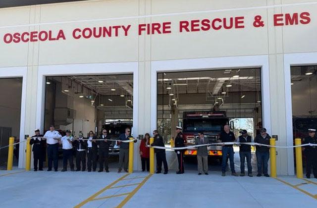 County Commissioners, Osceola County Fire Rescue &amp; EMS, community leaders and project partners gathered Thursday to officially bring the newly-built Fire Station 43 into service with a traditional “uncoupling” ceremony. (Photo/Osceola County)