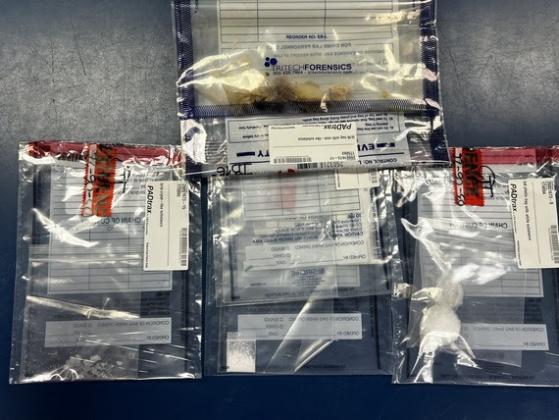 Some of the evidence located and removed from a search warrant conducted at the Ambassador Inn on West Vine Street near Hoagland Boulevard. (Photo/Kissimmee Police Department)