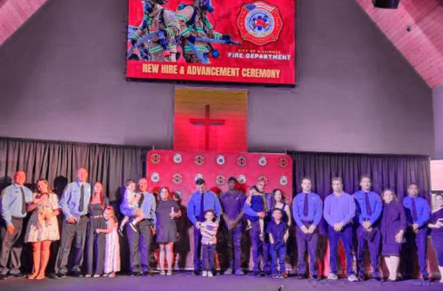 These are some of the new families that are now part of the Kissimmee Fire Department family after being sworn in as part of a record class Thursday. (Photo/Ken Jackson)