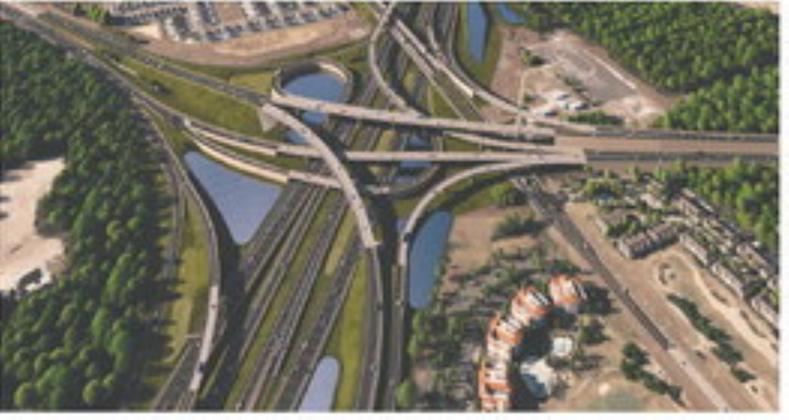 Lane Construction will design and construct a $582 million portion of a new interchange that will connect a to-be segment of State Road 538 (Poinciana Parkway) to I-4 and State Road 429. (Rendering/Lane Construction)