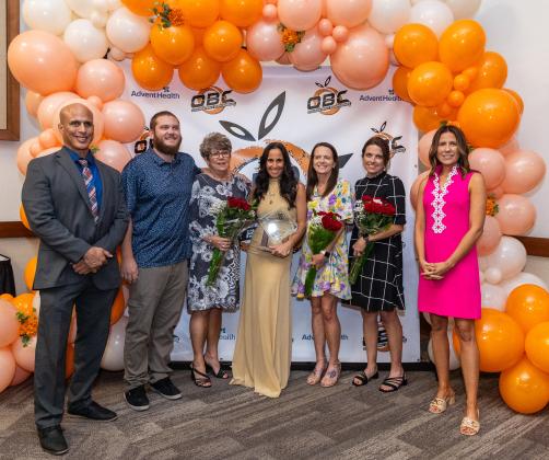 Christina Kading, St. Cloud’s cheerleading coach, earned the Mike Fields Distinguished Leadership Award. (Photo/Taylor McFee)
