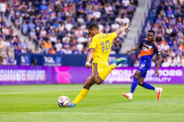 Martín Ojeda scored two goals in Orlando City's 6-2 loss in Cincinnati Saturday. (Photo/Mark Thor, OCSC)