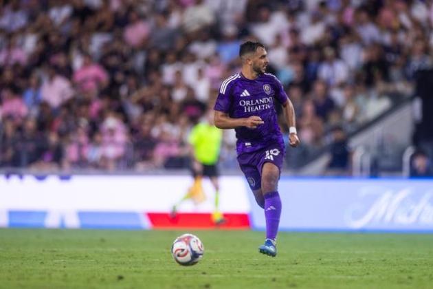 Martin Ojeda had three goals versus Inter Miami. OCSC won 4-3 in Miami.  (Photo/Mark Thor, OCSC)