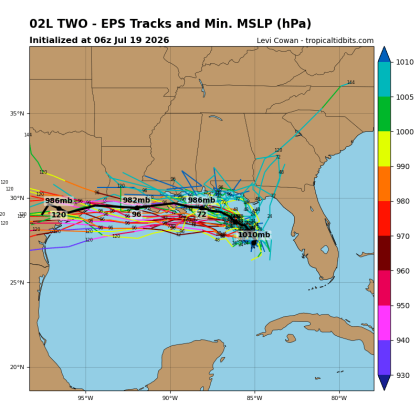 Tropical Depression Two is off the west coast of Florida, expect to track northwest, then west-northwest across the northern Gulf of America. — away from Florida. (Tropical Tidbits)