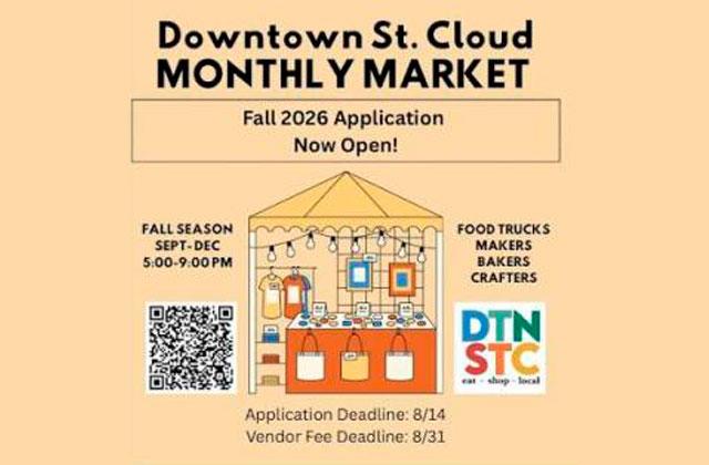 Fall 2026 Downtown Monthly Market applications are now open and will close on Friday, Aug. 14. 