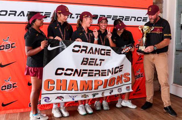 A happy St. Cloud girls golf team claimed another OBC team title Monday with a 334 team score (Photo/Taylor McFee)