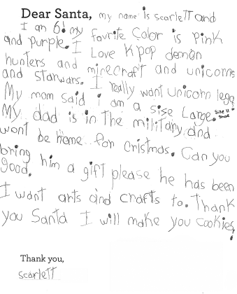 Every year, thousands of people write letters to Santa. The postal service removes personal details and posts the letters on their website, where individuals or groups can read the letters and choose one – or more – to adopt. (Photo/USPSoperationsanta.com)