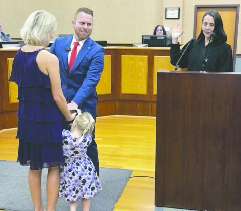 Kolby Urban, who did not have an election challenger in 2024, is re-sworn in Thursday. PHOTO/KEN JACKSON
