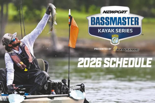 The 2026 Newport Bassmaster Kayak Series opens on the Kissimmee Chain of Lakes Feb. 7-8, 2026.