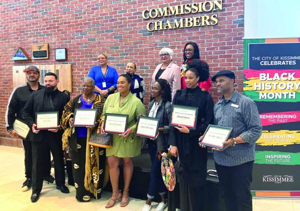 A Black History Month celebration preceded last week’s Kissimmee City Commission meeting, where proclamations were given to local African-American leaders. PHOTO/DAVID CHIVERS