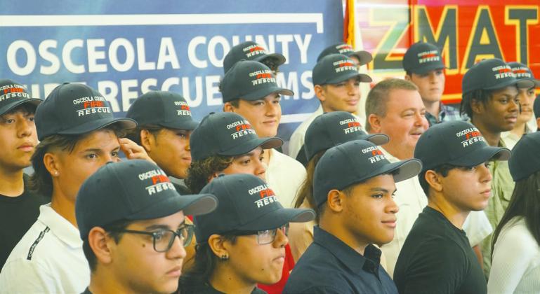 Twenty Osceola County high school graduates recently attended a career “signing” ceremony as part of their journey to become first responders. PHOTO/OSCEOLA CO. FIRE RESCUE EMS