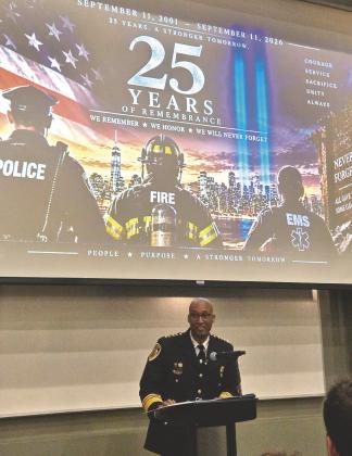 Among the stirring memorials was a law enforcement service at Valencia College in Orlando, where Kissimmee Police Chief Chuck Broadway was the keynote speaker. (Photo/Ken Jackson)