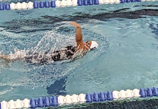 Kissimmee’s Momo Sutton is pictured swimming at a recent event in Gainesville. SUBMITTED PHOTO