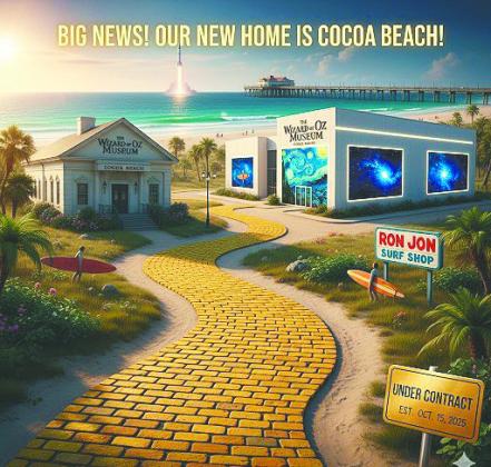 The owner of the Wizard of Oz Museum is selling land it planned for the attraction’s move from Cape Canaveral to Kissimmee. Plans are now to move to Cocoa Beach. (Illustration/The Wizard of Oz Museum)