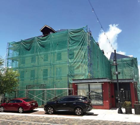 The historic St. Cloud Hotel is currently shrouded in scaffolding as work continues to restore it. PHOTO/MING HENRY