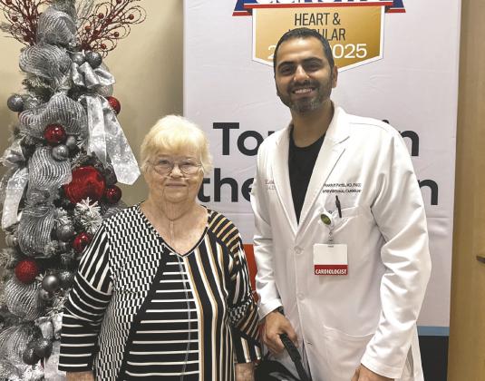 Barbara Gilbert with Dr. Prakrut Patel, who removed a six-inch clot from her lung. PHOTO SUBMITTED