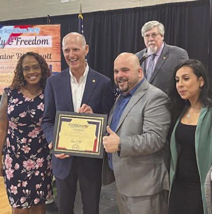 U.S. Senator Rick Scott delivered awards Saturday at the Faith, Family and Freedom Luncheon in Kissimmeee. PHOTO/DAVID CHIVERS