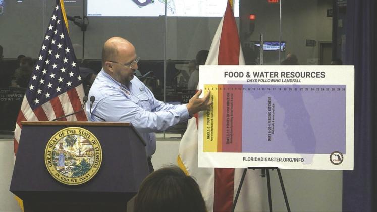 Florida Division of Emergency Management Director Kevin Guthrie gives an explanation after Hurricane Ian in 2022. PHOTO/JIM TURNER, NEWS SERVICE OF FLORIDA