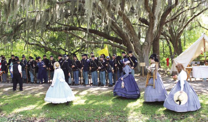 Union “blue bellies” form up for battle at the Battle of Narcoossee Mill Saturday. PHOTOS/TERRY LLOYD