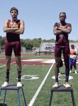 High jumpers Abisai Ramos-Cotto and Jahleek Lawrence finished 2-3 at the regional meet and will represent St. Cloud High School at the FHSAA Class 4A state track meet on Saturday in Jacksonville. PHOTO/JASON LUQUIS ST. CLOUD HIGH SCHOOL