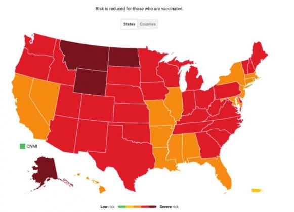 Per the CDC’s Data Tracker, the state of Florida is in the “High” category, the third of five categories, for overall COVID-19 risk. SUBMITTED GRAPHIC