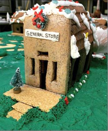 Submitted Photo The students from the baking and pastry program at Florida Technical College have built a gingerbread version of the Osceola County Welcome Center and History Museum, 4155 W. Vine St., Kissimmee. It is currently on display at the museum. Tickets are being sold for chances to win the gingerbread village. (Above is just one example.) The winning ticket will be selected at the Dec. 15 Christmas at the Village event.